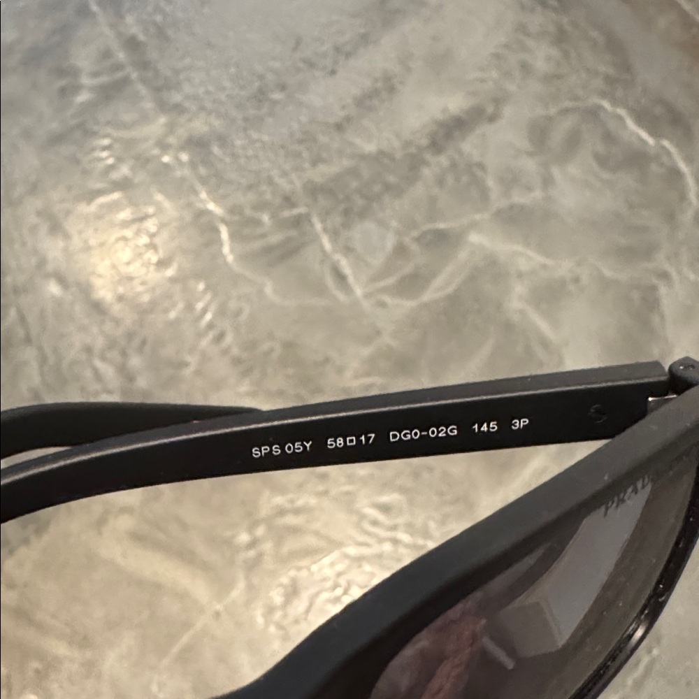 Prada Black Rectangular Sunglasses with Case - Picture 3 of 4